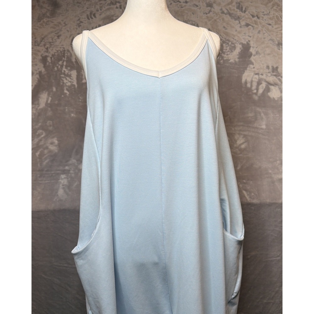 Sincerely Jules Women's XL Blue Sleeveless Jumpsuit Wide Leg Pockets NWT